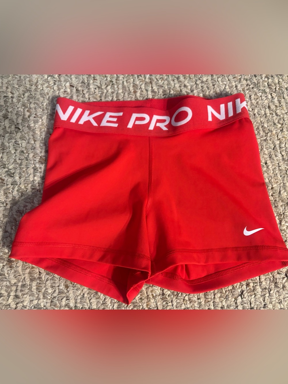 Nike Women’s Red Pro 365 3-inch Stretch Athletic Shorts